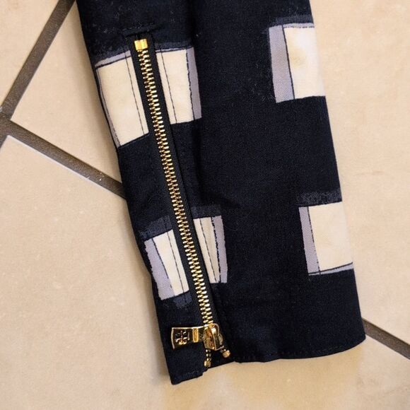 NWT Tory Burch Jacket Navy Blue And White Size 2 - Picture 11 of 13